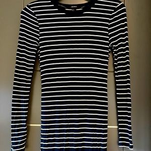 Blue and white long sleeve dress